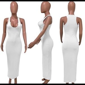 White Bodycon Maxi Dress